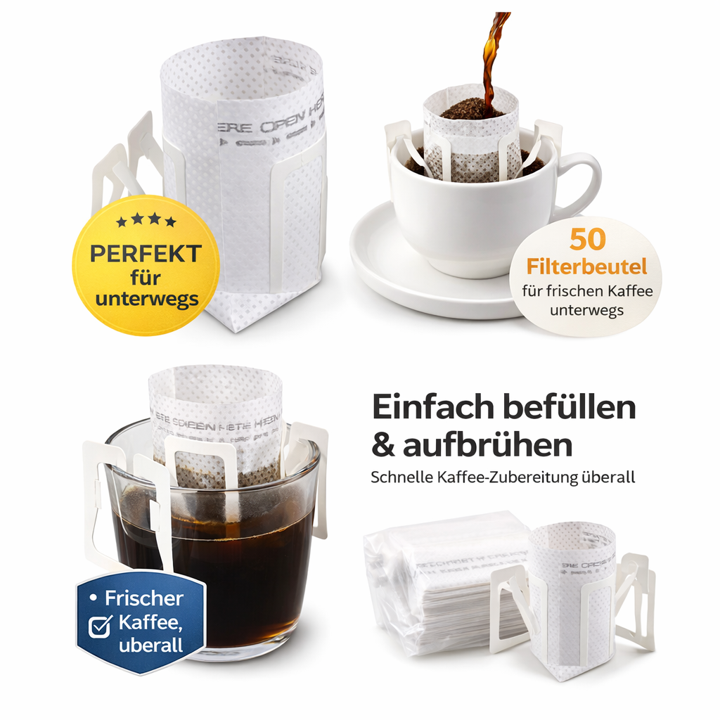 Kaffeefilter für unterwegs, 50 Stück