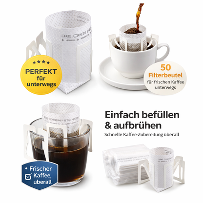 Kaffeefilter für unterwegs, 50 Stück